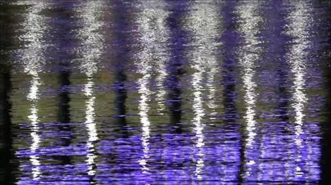 Water surface with purple light reflections in abstract motion Stock Footage 41192250
