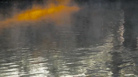 Water Surface Reflection 03 sunset Stock Footage 1061100