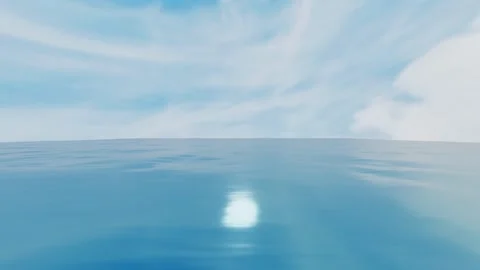 Water surface with small ripples against blue sky background. 3d render looped a 库存影片 311359377