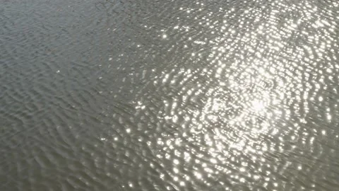 The water surface is sparkling slowly flowing slowly Video stock 233685916