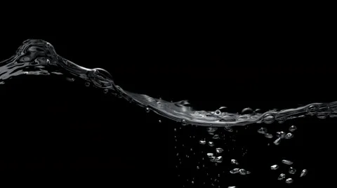 Water surface splash against black background. Slow Motion. Video stock 55531554