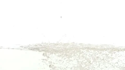 Water surface splashing with bubbles on white background slow motion HD video. Stock Footage 68458411