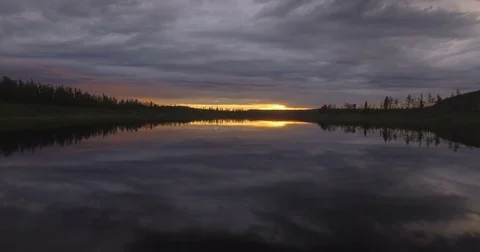 Water surface on the sunset Stock Footage 79128651