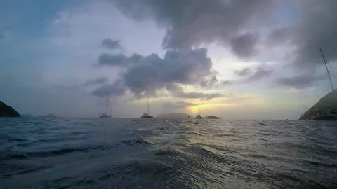 WATER SURFACE SUNSET PADDLE BOARD SURF BOARD CARRIBEAN SEA OCEAN BEACH 240 FPS Stock Footage 142278743