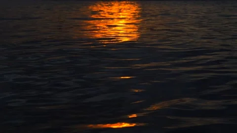 Water surface at sunset time Stock Footage 132059469