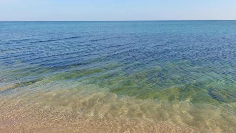 Water surface on surface of sea with clear water Stock-Footage 242350499