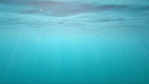 Water surface underwater view of clear turquoise water in mediterranean sea Stockbeeldmateriaal 138084945