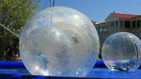 Water-Surface Walking Ball at the Baltic Sea Resort Kuehlungsborn Stock Footage 11138172
