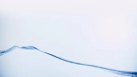 Water surface wave. Clean liquid splash isolated white background slow motion Stock Footage 89941780