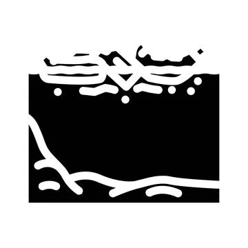 Water surface with waves and deep underwater view Stock Illustration