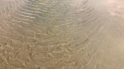 Water surface in waves and ripples along a beach Stock Footage 97823479