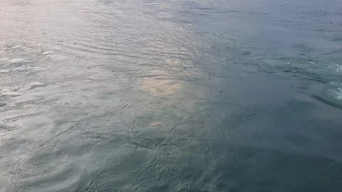 Water surface with waves and ripples from a moving boat. Stock Footage 249174339