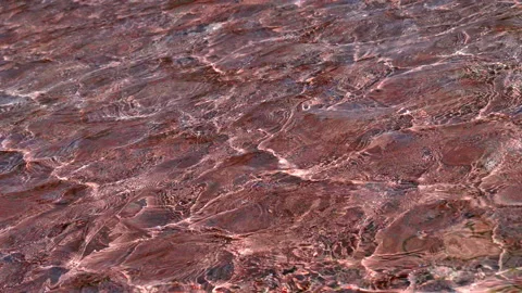 Water surface with waves and small ripples from the wind with a caustic effect Stock Footage 104016576