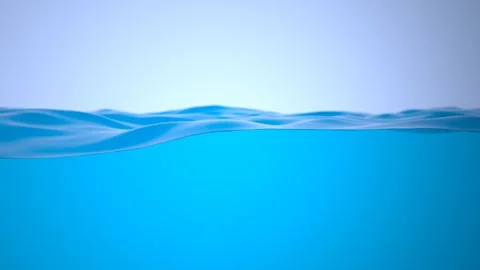 Water Surface Waving Close-up . Pure Blue Water Flowing in Slow Motion Looped 3d Stock Footage 242185579