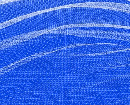 Water Surface. Wavy Grid Vector Background Stock Illustration