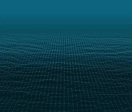 Water Surface. Wavy Grid Vector Background Water Surface. Wavy Grid Backgr... Stock Photos
