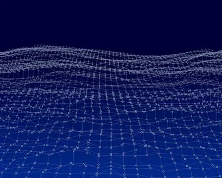 Water Surface. Wavy Grid Vector Background Water Surface. Wavy Grid Backgr... Stock Photos