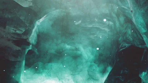 Water surfaces under ice in a cave at midday in a cold region Stock Footage 343556458