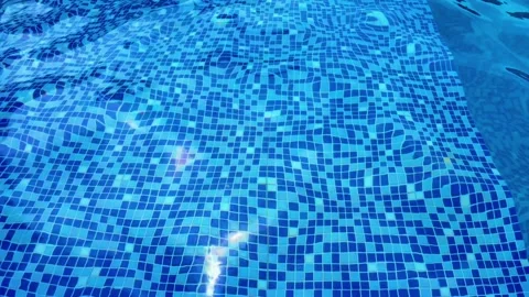 Water in swimming pool slow motion creating patterns Stock Footage 345473307