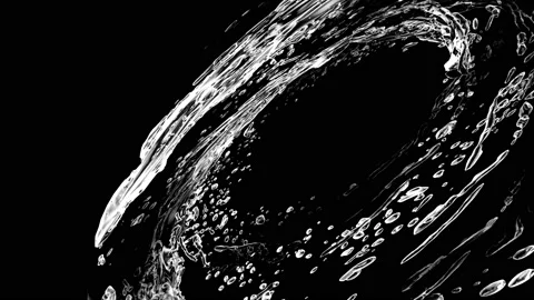 Water Swirl Flowing  seamless loop with Alpha Mask Stock Footage 105241988