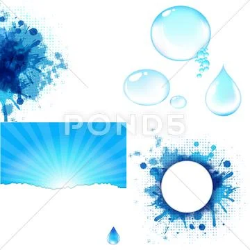 Water symbol big set Stock Illustration