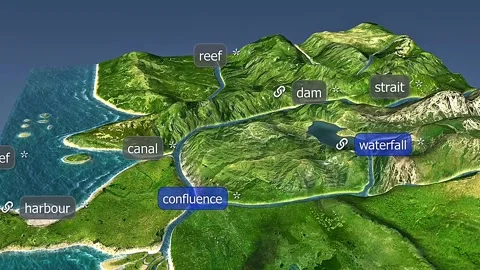 Water system geography 스톡 동영상 320371043