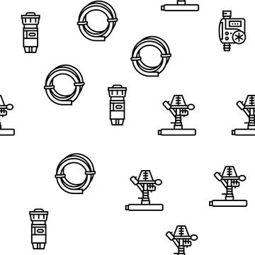 Water system irrigation sprinker vector seamless pattern Illustrazione stock