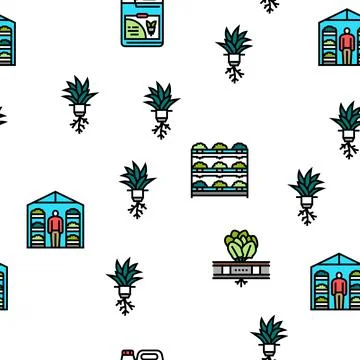 Water system irrigation sprinker vector seamless pattern Illustrazione stock