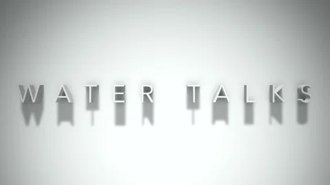 Water talks 3D title animation with shadows on a white background Stock-Footage 296996139