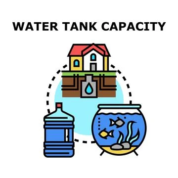 Water tank capacity concept vector illustration Illustrazione stock