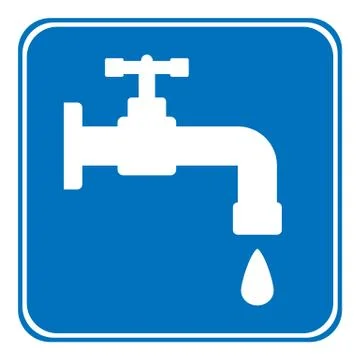 Water tap button Stock Illustration