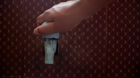 Water tap closing tightly with hands close up pollution wastage close up 4k Stock Footage 123725338