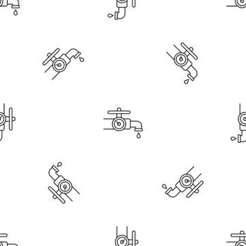 Water tap control pattern seamless Illustrazione stock