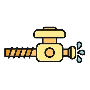 Water tap controlling flow with dripping water Stock-Illustration