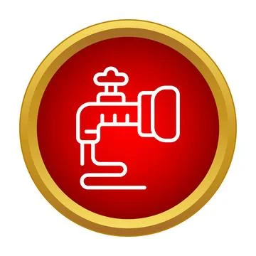 Water tap controlling liquid flow icon Stock-Illustration