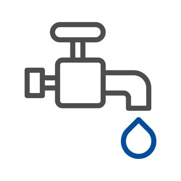 Water tap with drop. Concept of saving water, conservation, and resource ma.. Illustration