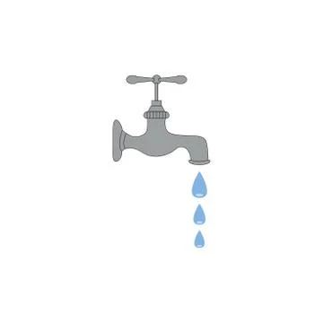 Water tap with a drop. Illustration. Vector Stock Illustration
