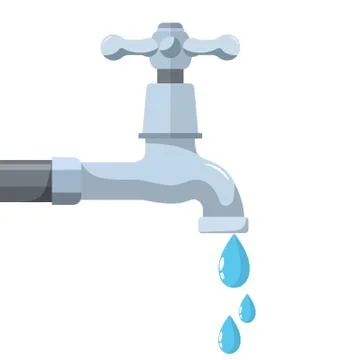 Water tap with falling drop Stock-Illustration