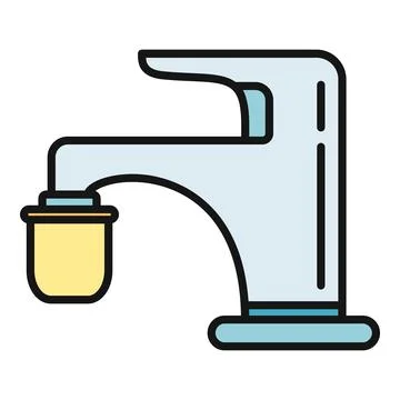 Water tap with filter purifying drinking liquid Stock Illustration