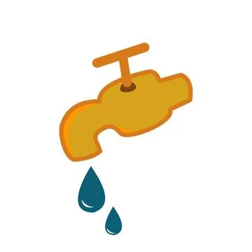 Water tap flat icon isolated on white background Stock Illustration