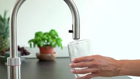 Water tap hot Stock Footage 142514905