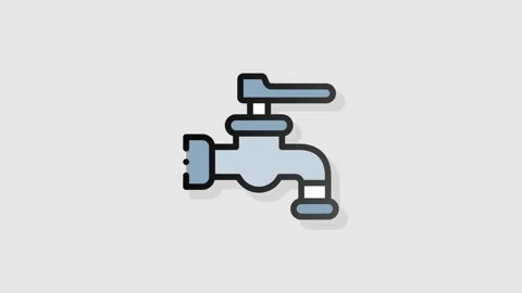 Water Tap icon animation alpha | Stock Video | Pond5
