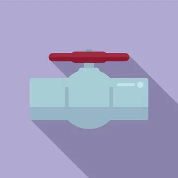 Water tap icon flat vector. Pipe sewer Stock Illustration