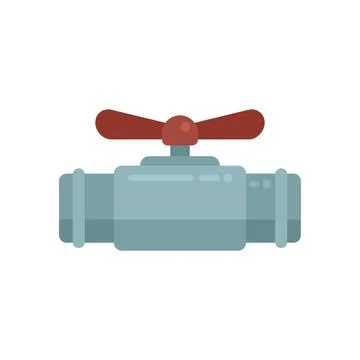 Water tap icon flat vector. Flange pressure Stock Illustration