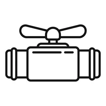 Water tap icon outline vector. Flange pressure Stock Illustration