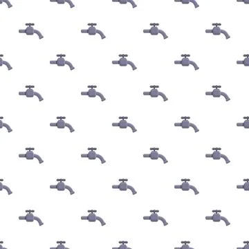 Water tap seamless pattern creating plumbing background Illustrazione stock