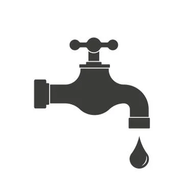 Water tap vector icon design. Flat style. Isolated. Stock Illustration