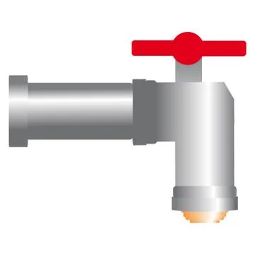 Water tap on white background Stock Illustration