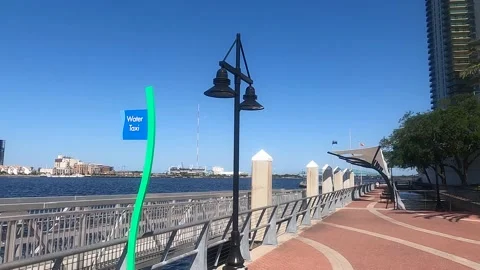 Water taxi dock Stock Footage 155753233