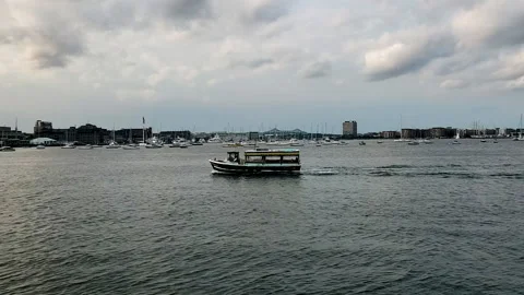 Water taxi in a Harbor Stock Footage 162069022